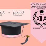 Tocă simplă și eșarfă absolvire personalizată Roz + Diplomă Gratis